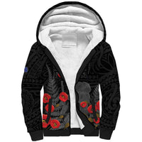 Personalised New Zealand ANZAC Day Sherpa Hoodie Lest We Forget Soldier Memorial