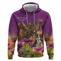 ANZAC Day Hoodie Lest We Forget The Animals Of War LT15 Pullover Hoodie Purple - Polynesian Pride