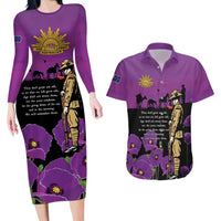 ANZAC Soldier and War Animals Couples Matching Long Sleeve Bodycon Dress and Hawaiian Shirt We Will Remember Them