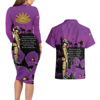 ANZAC Soldier and War Animals Couples Matching Long Sleeve Bodycon Dress and Hawaiian Shirt We Will Remember Them