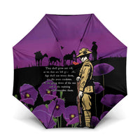 ANZAC Soldier and War Animals Umbrella We Will Remember Them