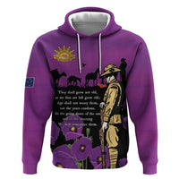 ANZAC Soldier and War Animals Zip Hoodie We Will Remember Them LT15 Pullover Hoodie Purple - Polynesian Pride