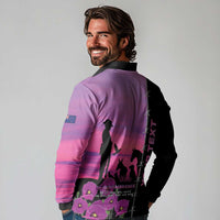 Personalised ANZAC War Animals Long Sleeve Polo Shirt Lest We Forget Memorial