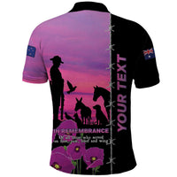 Personalised ANZAC War Animals Polo Shirt Lest We Forget Memorial