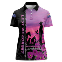Personalised ANZAC War Animals Women Polo Shirt Lest We Forget Memorial