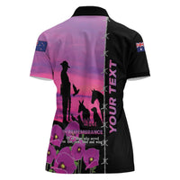 Personalised ANZAC War Animals Women Polo Shirt Lest We Forget Memorial