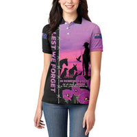 Personalised ANZAC War Animals Women Polo Shirt Lest We Forget Memorial