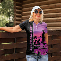 Personalised ANZAC War Animals Women Polo Shirt Lest We Forget Memorial