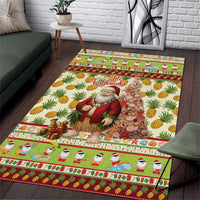 Hawaiian Santa Aloha Pineapple Christmas Area Rug Mele Kalikimaka - Polynesian Pride