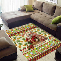 Hawaiian Santa Aloha Pineapple Christmas Area Rug Mele Kalikimaka - Polynesian Pride