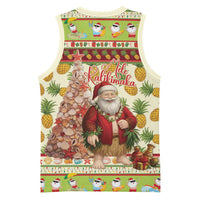 Hawaiian Santa Aloha Pineapple Christmas Basketball Jersey Mele Kalikimaka - Polynesian Pride