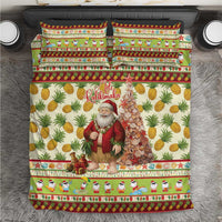 Hawaiian Santa Aloha Pineapple Christmas Bedding Set Mele Kalikimaka - Polynesian Pride