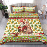 Hawaiian Santa Aloha Pineapple Christmas Bedding Set Mele Kalikimaka - Polynesian Pride
