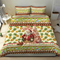 Hawaiian Santa Aloha Pineapple Christmas Bedding Set Mele Kalikimaka - Polynesian Pride