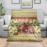 Hawaiian Santa Aloha Pineapple Christmas Blanket Mele Kalikimaka - Polynesian Pride