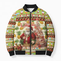 Hawaiian Santa Aloha Pineapple Christmas Bomber Puffer Jacket Mele Kalikimaka - Polynesian Pride