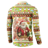 Hawaiian Santa Aloha Pineapple Christmas Button Sweatshirt Mele Kalikimaka - Polynesian Pride