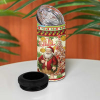 Hawaiian Santa Aloha Pineapple Christmas 4 in 1 Can Cooler Tumbler Mele Kalikimaka - Polynesian Pride