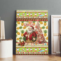 Hawaiian Santa Aloha Pineapple Christmas Canvas Wall Art Mele Kalikimaka - Polynesian Pride