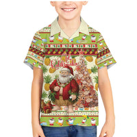 Hawaiian Santa Aloha Pineapple Christmas Family Matching Mermaid Dress and Hawaiian Shirt Mele Kalikimaka - Polynesian Pride