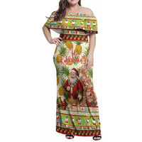 Hawaiian Santa Aloha Pineapple Christmas Family Matching Off Shoulder Maxi Dress and Hawaiian Shirt Mele Kalikimaka - Polynesian Pride
