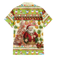 Hawaiian Santa Aloha Pineapple Christmas Family Matching Off Shoulder Short Dress and Hawaiian Shirt Mele Kalikimaka LT15 - Polynesian Pride