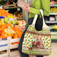 Hawaiian Santa Aloha Pineapple Christmas Grocery Bag Mele Kalikimaka - Polynesian Pride