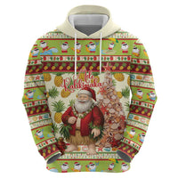 Hawaiian Santa Aloha Pineapple Christmas Hoodie Mele Kalikimaka LT15 - Polynesian Pride