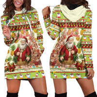 Hawaiian Santa Aloha Pineapple Christmas Hoodie Dress Mele Kalikimaka - Polynesian Pride