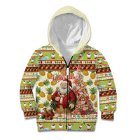 Hawaiian Santa Aloha Pineapple Christmas Kid Hoodie Mele Kalikimaka - Polynesian Pride
