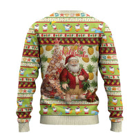 Hawaiian Santa Aloha Pineapple Christmas Ugly Christmas Sweater Mele Kalikimaka - Polynesian Pride