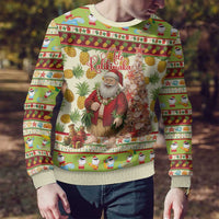 Hawaiian Santa Aloha Pineapple Christmas Ugly Christmas Sweater Mele Kalikimaka - Polynesian Pride