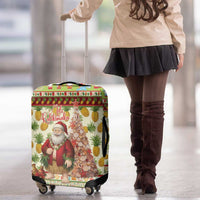Hawaiian Santa Aloha Pineapple Christmas Luggage Cover Mele Kalikimaka - Polynesian Pride