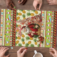 Hawaiian Santa Aloha Pineapple Christmas Puzzle Mele Kalikimaka - Polynesian Pride