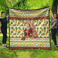 Hawaiian Santa Aloha Pineapple Christmas Quilt Mele Kalikimaka - Polynesian Pride