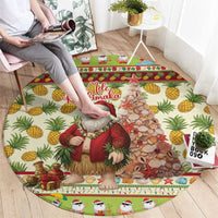Hawaiian Santa Aloha Pineapple Christmas Round Carpet Mele Kalikimaka - Polynesian Pride