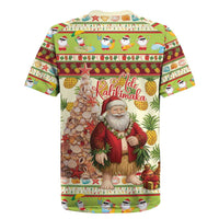 Hawaiian Santa Aloha Pineapple Christmas Rugby Jersey Mele Kalikimaka - Polynesian Pride