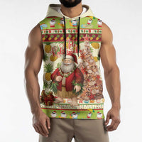 Hawaiian Santa Aloha Pineapple Christmas Sleeveless Hoodie Mele Kalikimaka - Polynesian Pride