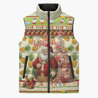 Hawaiian Santa Aloha Pineapple Christmas Sleeveless Puffer Jacket Mele Kalikimaka - Polynesian Pride