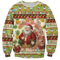 Hawaiian Santa Aloha Pineapple Christmas Sweatshirt Mele Kalikimaka - Polynesian Pride