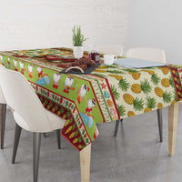 Hawaiian Santa Aloha Pineapple Christmas Tablecloth Mele Kalikimaka - Polynesian Pride