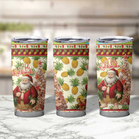 Hawaiian Santa Aloha Pineapple Christmas Tumbler Cup Mele Kalikimaka - Polynesian Pride