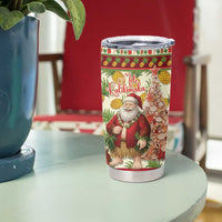 Hawaiian Santa Aloha Pineapple Christmas Tumbler Cup Mele Kalikimaka - Polynesian Pride