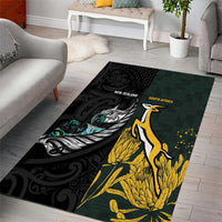 New Zealand and South Africa Rugby Area Rug Silver Fern With Springboks
