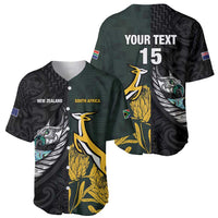New Zealand and South Africa Rugby Custom Baseball Jersey Silver Fern With Springboks