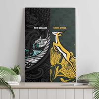 New Zealand and South Africa Rugby Canvas Wall Art Silver Fern With Springboks
