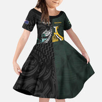 New Zealand and South Africa Rugby Custom Family Matching Mermaid Dress and Hawaiian Shirt Silver Fern With Springboks