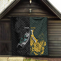 New Zealand and South Africa Rugby Quilt Silver Fern With Springboks