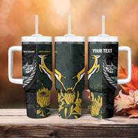 New Zealand and South Africa Rugby Custom Tumbler With Handle Silver Fern With Springboks
