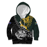 New Zealand and South Africa Rugby Personalised Kid Hoodie Maori Kiwi With Springboks